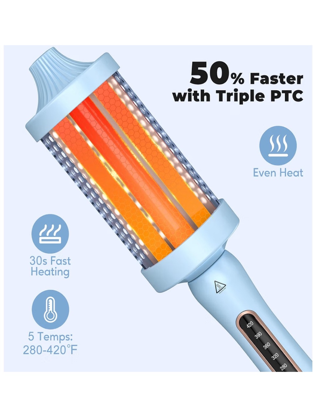 Lightweight Thermal Brush 5-Heat Settings for Long Hair 2.4” - Picture 6 of 9